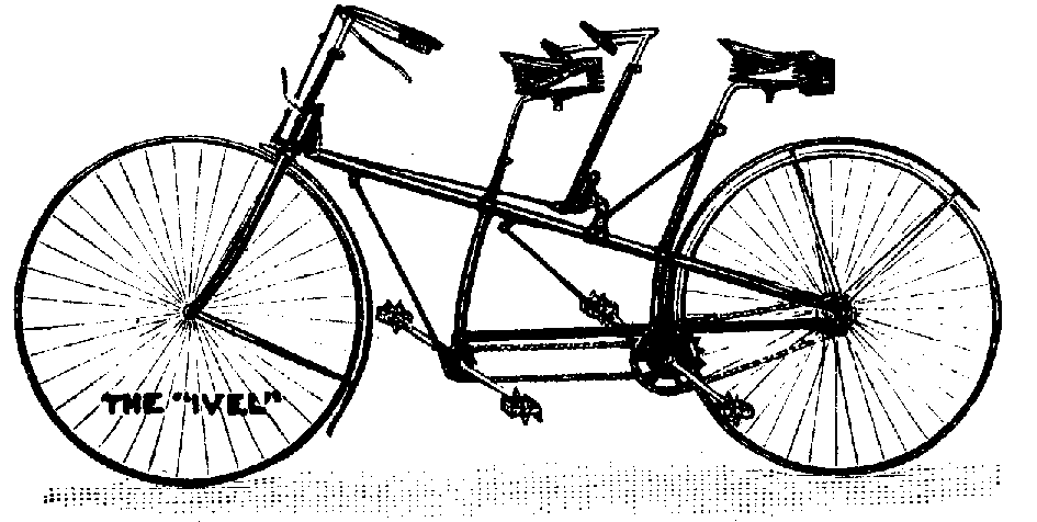 Ivel Niederradtandem mit Vollgummibereifung (um 1887)